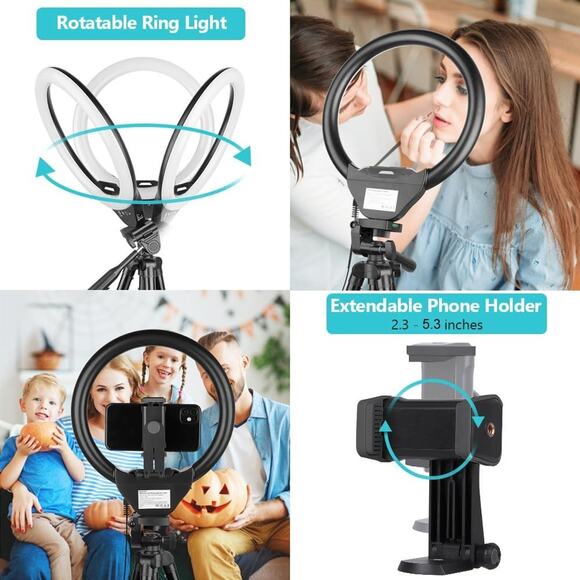 🔥Sensyne 10'' Ring Light with 50'' Extendable Tripod Stand LED Circle Lights🔥 - Picture 4 of 7